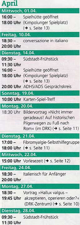 Veranstaltungen in der S&uuml;dstadt Schw&auml;bisch Gm&uuml;nd